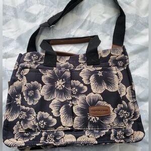Floral Blue and Cream Tote Bag